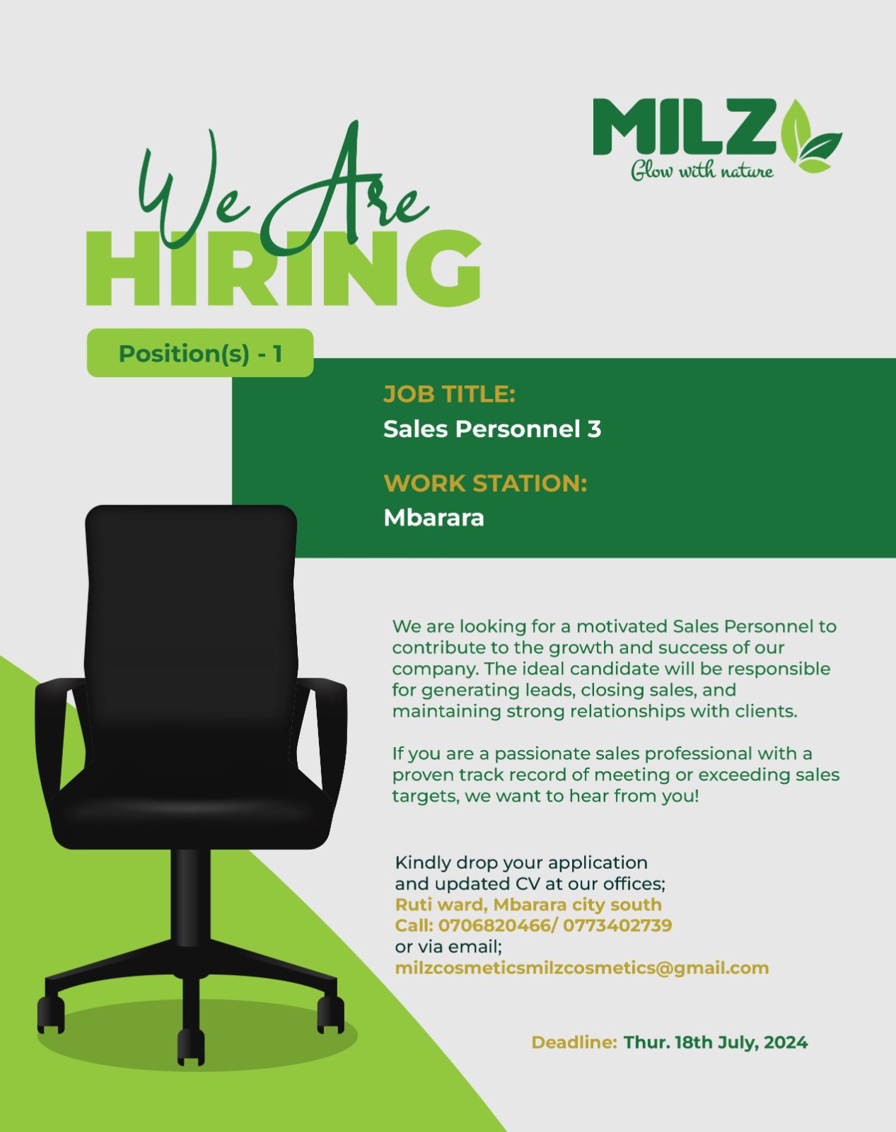 Join Our Team: Sales Personnel Wanted in Mbarara!